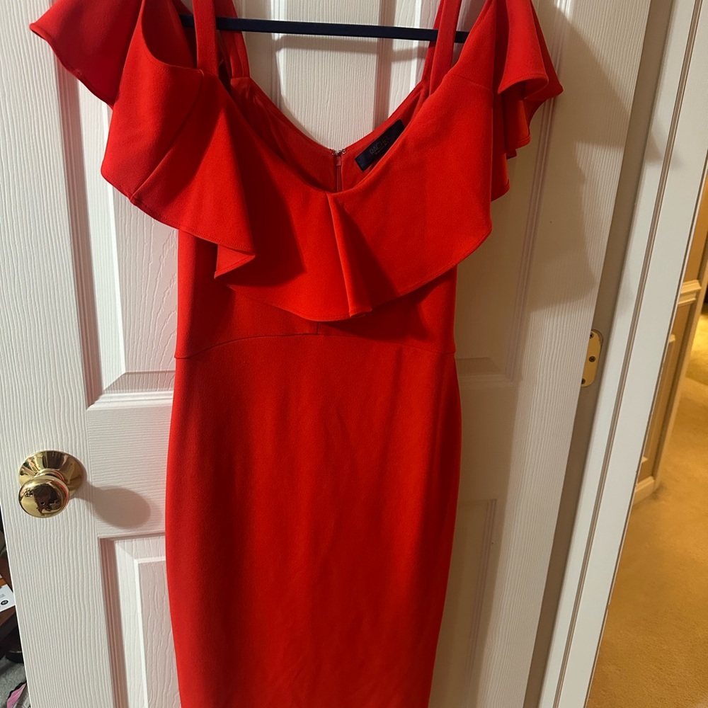 RACHEL Rachel Roy Vibrant Red Ruffle Mini Dress
